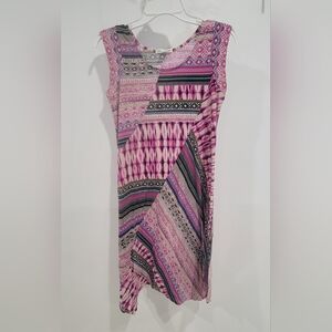 JohnPaulRichard Asymmetrical Pink and Black Midi Dress / Size Small